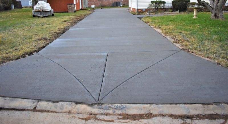 Finished Driveway with Landscaping